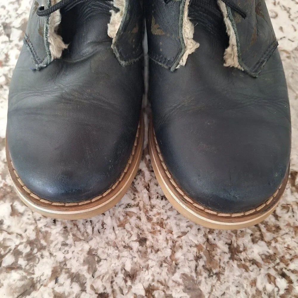 Armani Junior‎ Winter Blue Leather Boots for Kids size 13